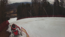 Prostřední část sjezdovky a snowpark