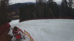 Prostřední část sjezdovky a snowpark