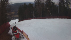 Prostřední část sjezdovky a snowpark