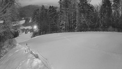 Prostřední část sjezdovky a snowpark