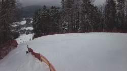Prostřední část sjezdovky a snowpark