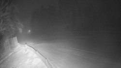 Prostřední část sjezdovky a snowpark