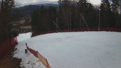 Prostřední část sjezdovky a snowpark