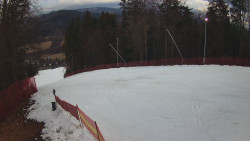 Prostřední část sjezdovky a snowpark