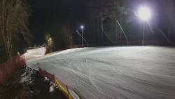 Prostřední část sjezdovky a snowpark