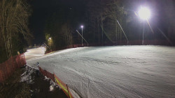 Prostřední část sjezdovky a snowpark