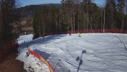 Prostřední část sjezdovky a snowpark