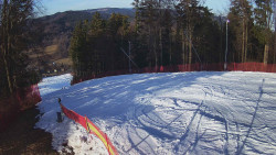 Prostřední část sjezdovky a snowpark