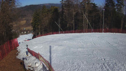 Prostřední část sjezdovky a snowpark