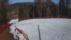 Prostřední část sjezdovky a snowpark
