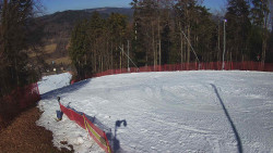 Prostřední část sjezdovky a snowpark