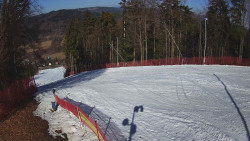 Prostřední část sjezdovky a snowpark