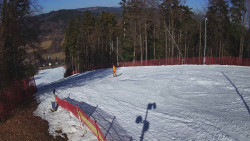 Prostřední část sjezdovky a snowpark