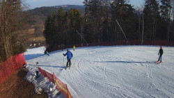 Prostřední část sjezdovky a snowpark