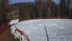 Prostřední část sjezdovky a snowpark