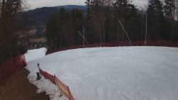 Prostřední část sjezdovky a snowpark