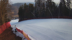 Prostřední část sjezdovky a snowpark