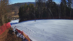 Prostřední část sjezdovky a snowpark