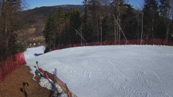 Prostřední část sjezdovky a snowpark