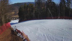 Prostřední část sjezdovky a snowpark