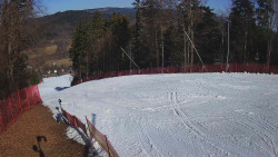 Prostřední část sjezdovky a snowpark