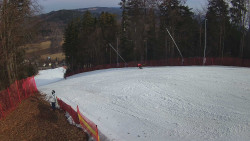 Prostřední část sjezdovky a snowpark