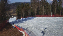 Prostřední část sjezdovky a snowpark