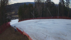 Prostřední část sjezdovky a snowpark