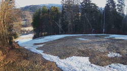 Prostřední část sjezdovky a snowpark