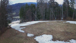 Prostřední část sjezdovky a snowpark