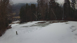 Prostřední část sjezdovky a snowpark