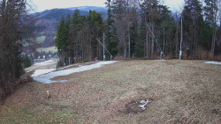 Prostřední část sjezdovky a snowpark