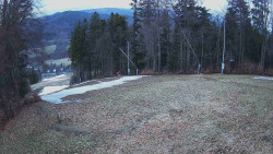 Prostřední část sjezdovky a snowpark