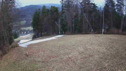 Prostřední část sjezdovky a snowpark