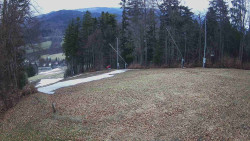 Prostřední část sjezdovky a snowpark