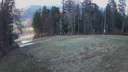 Prostřední část sjezdovky a snowpark