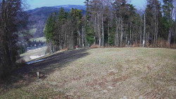 Prostřední část sjezdovky a snowpark