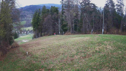 Prostřední část sjezdovky a snowpark