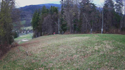 Prostřední část sjezdovky a snowpark