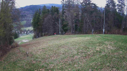 Prostřední část sjezdovky a snowpark