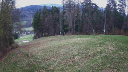 Prostřední část sjezdovky a snowpark