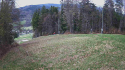 Prostřední část sjezdovky a snowpark