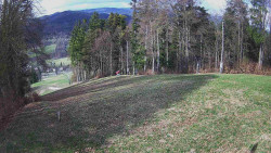 Prostřední část sjezdovky a snowpark