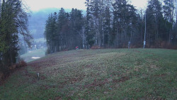 Prostřední část sjezdovky a snowpark