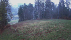 Prostřední část sjezdovky a snowpark