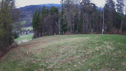 Prostřední část sjezdovky a snowpark