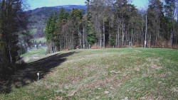 Prostřední část sjezdovky a snowpark