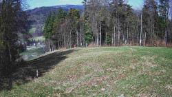 Prostřední část sjezdovky a snowpark