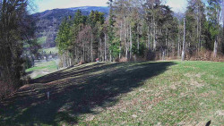 Prostřední část sjezdovky a snowpark