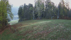 Prostřední část sjezdovky a snowpark